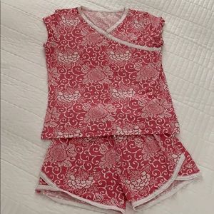 Garnet Hill Green Cotton shorty pj set